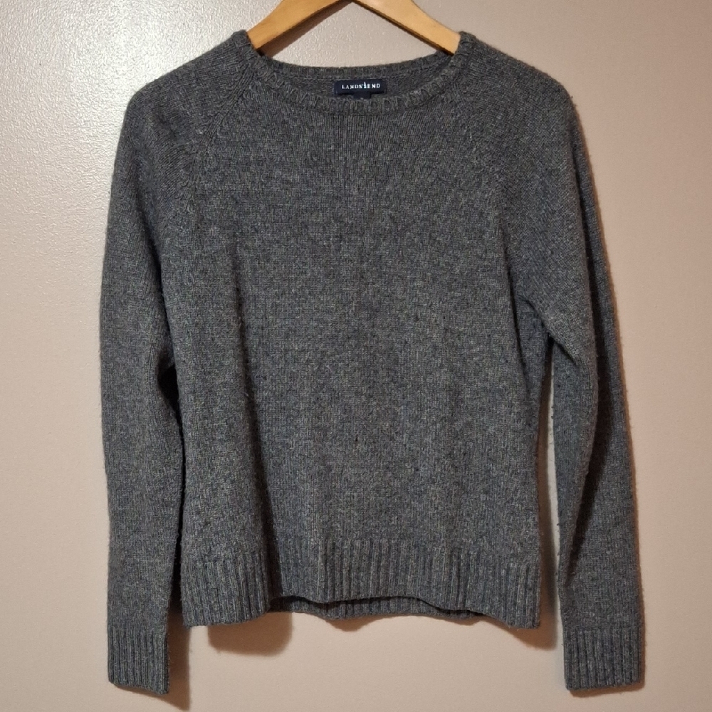 Lands' End Charcoal Women's Crew Neck Sweater